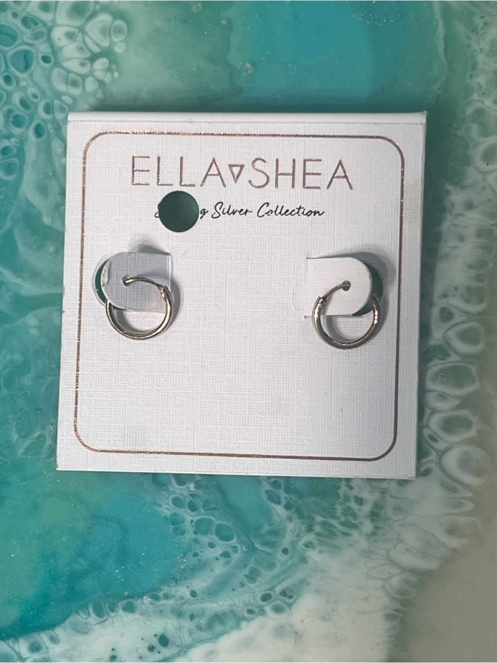 Ella Shea Sterling Silver Small Hoop Huggie Earrings NEW
